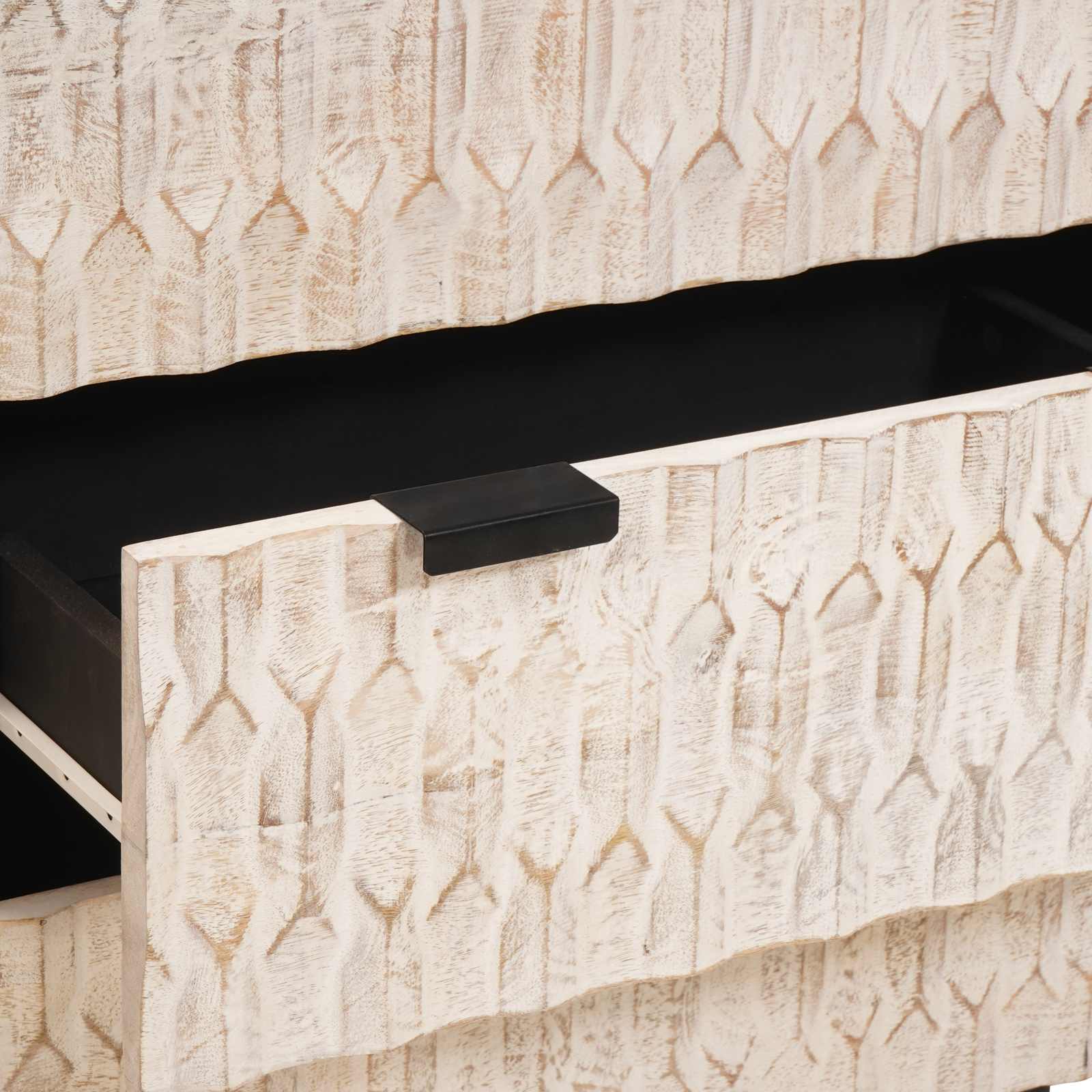 vidaXL Dressoir Witte Was Afwerking Massief Mango Hout