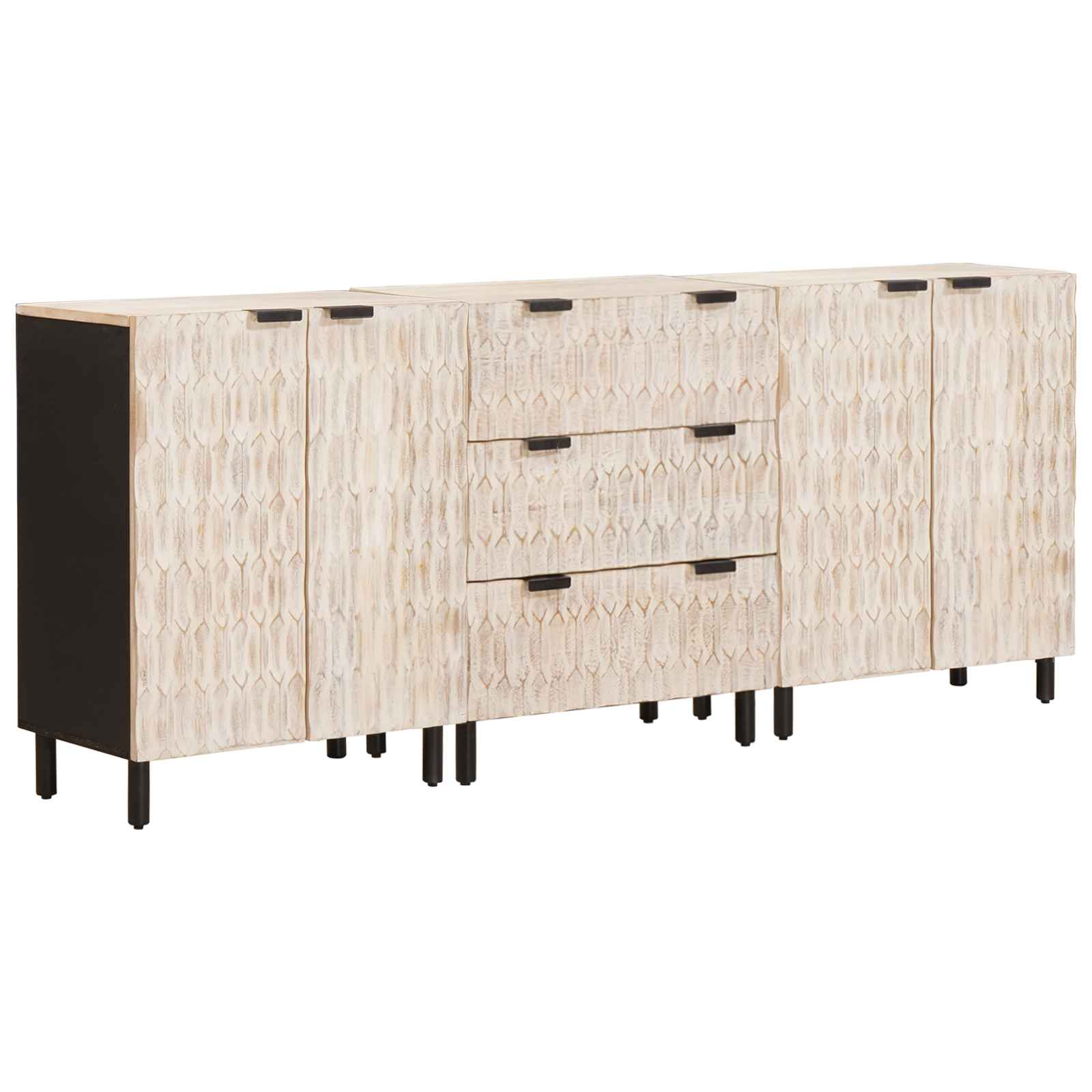 vidaXL Dressoir Witte Was Afwerking Massief Mango Hout