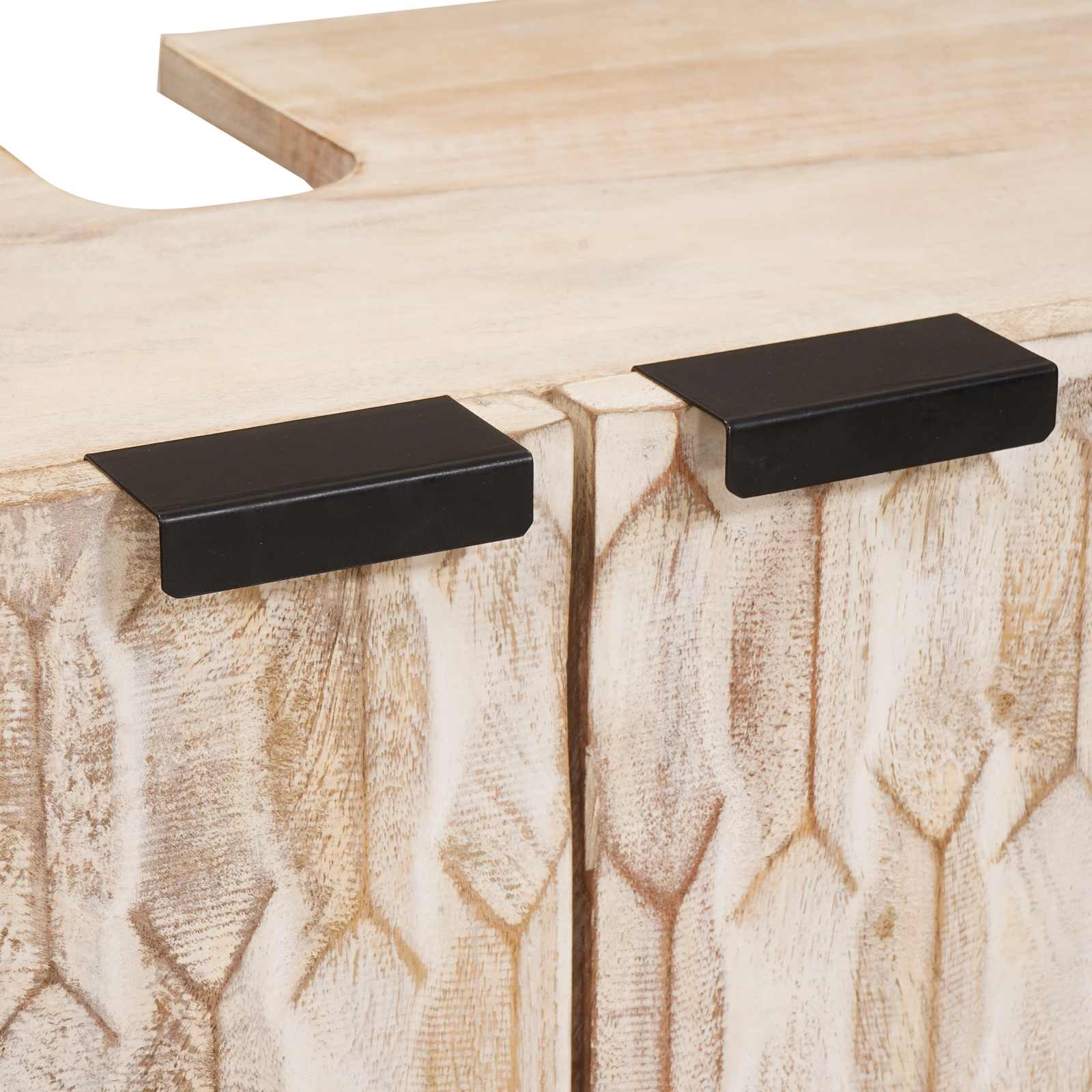 vidaXL Badkamer Sets met opslag Witte Was Afwerking Massief Mango Hout