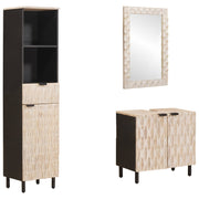 vidaXL Badkamer Sets met lade Witte Was Afwerking Massief Mango Hout