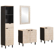 vidaXL Badkamer Sets met lade Witte Was Afwerking Massief Mango Hout