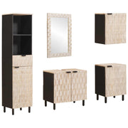 vidaXL Badkamer Sets met lade Witte Was Afwerking Massief Mango Hout