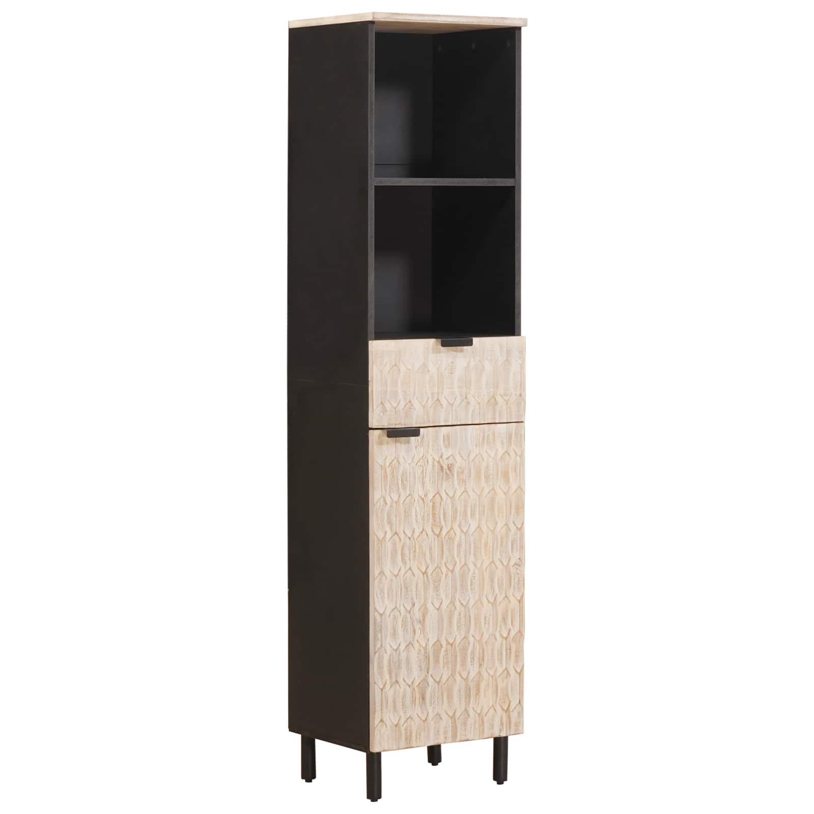 vidaXL Badkamer Sets met lade Witte Was Afwerking Massief Mango Hout