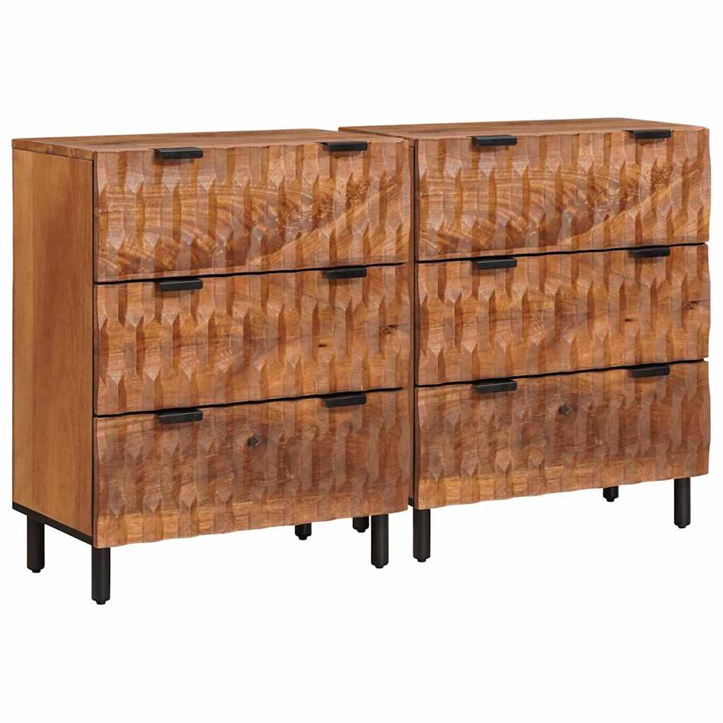 vidaXL Dressoir Witte Was Afwerking Massief Mango Hout