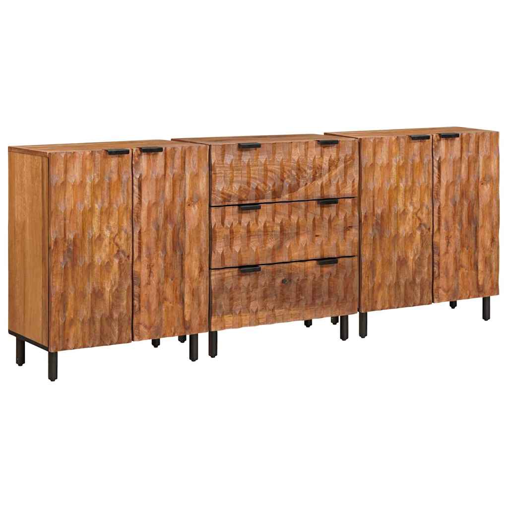 vidaXL Dressoir Witte Was Afwerking Massief Mango Hout