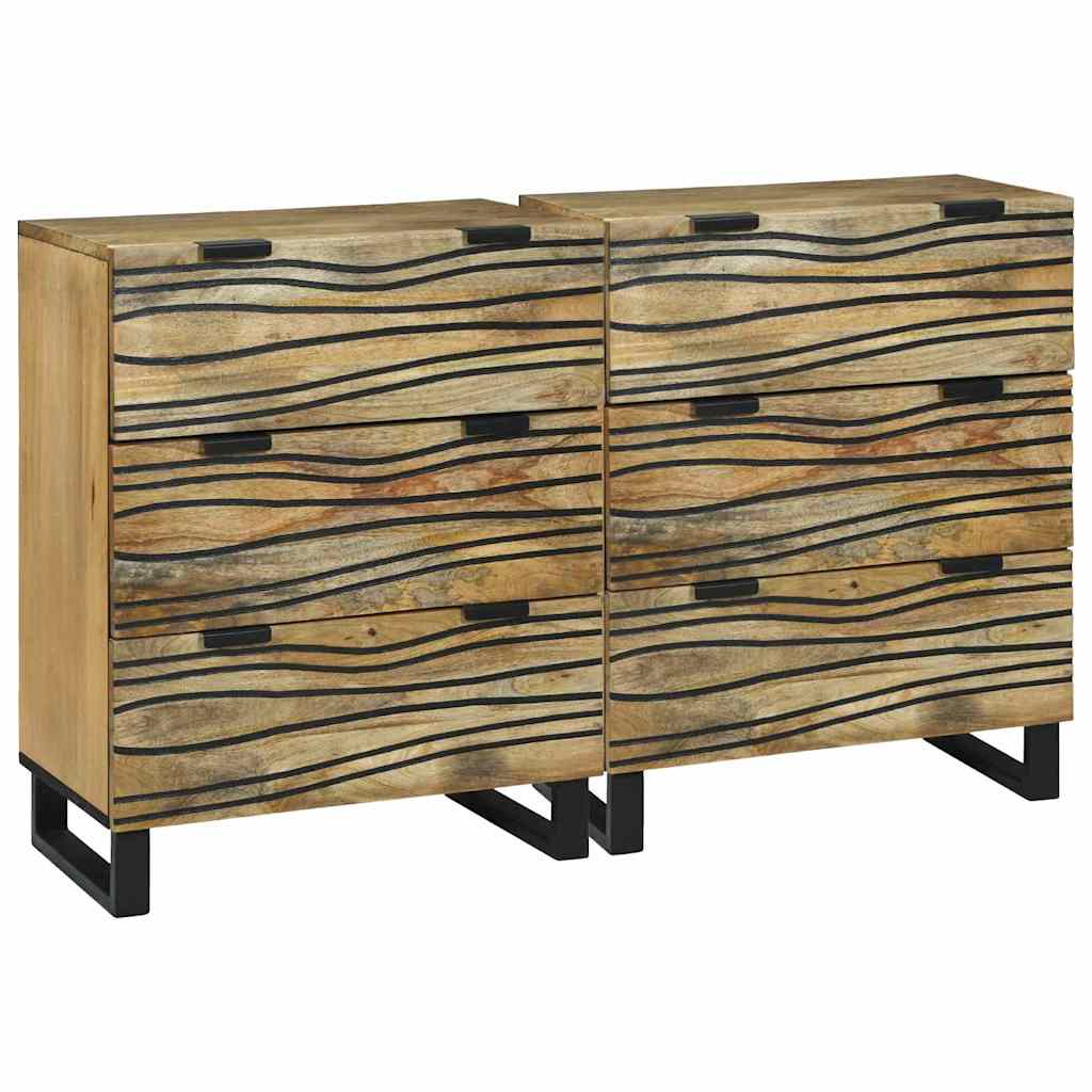 vidaXL Dressoirs met lade met opslag 2 pcs Bruin Medium Massief mango hout