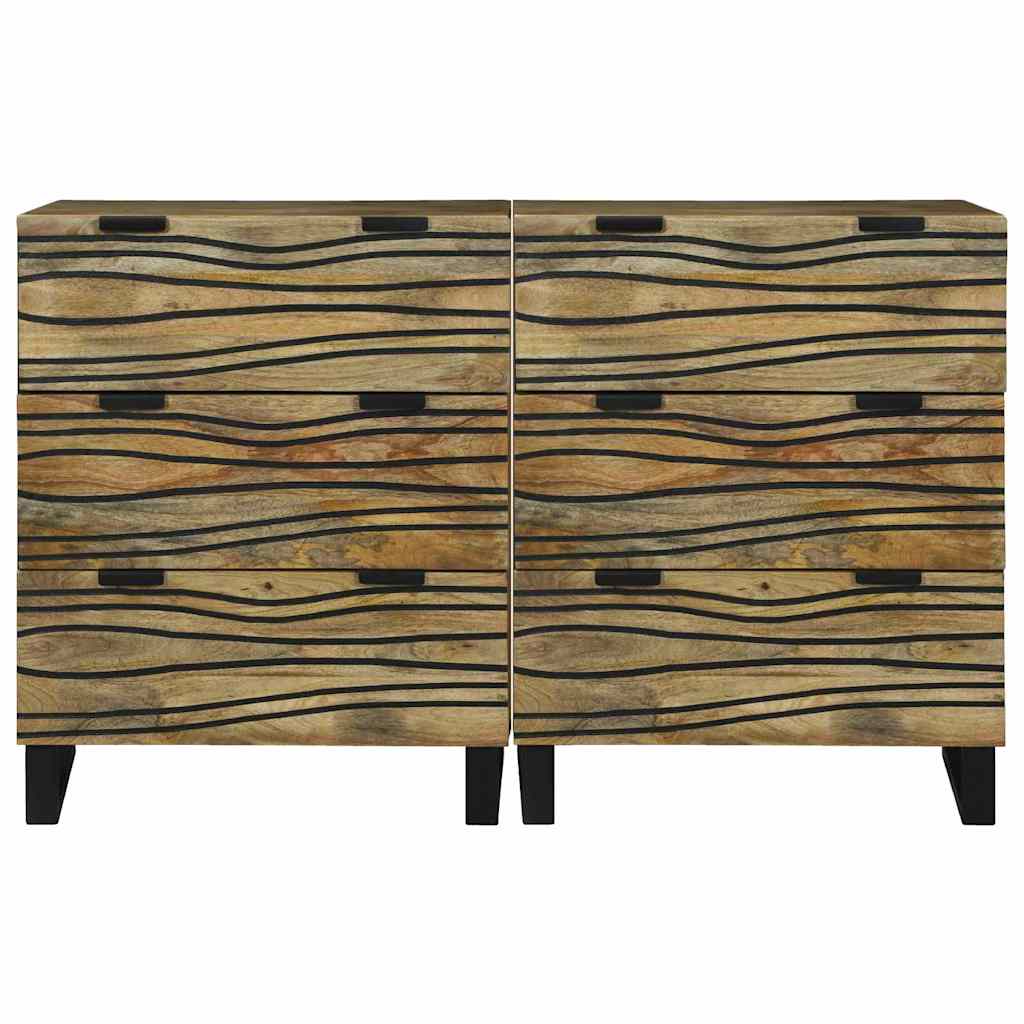 vidaXL Dressoirs met lade met opslag 2 pcs Bruin Medium Massief mango hout