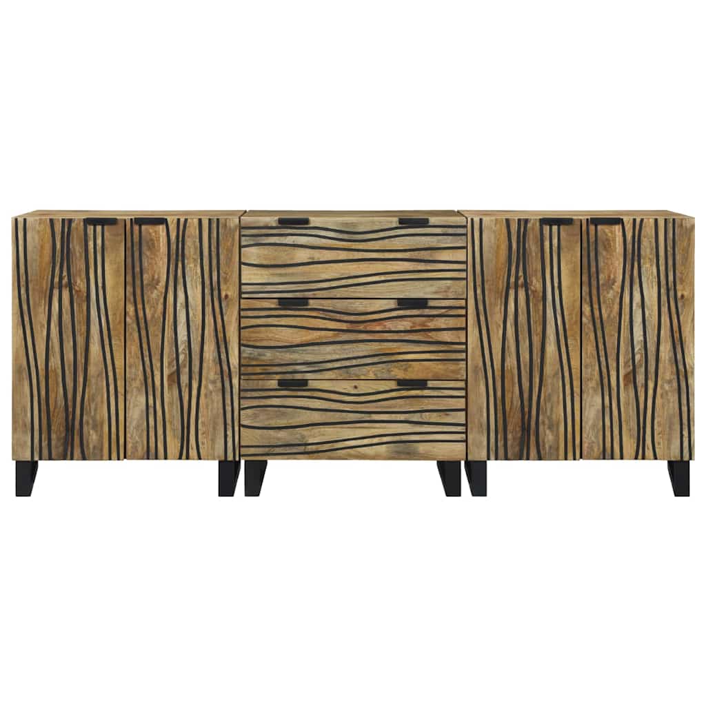 vidaXL Badkamermeubelset met lade met plank met opslag met de deur 3 pcs Bruin Medium Massief hout