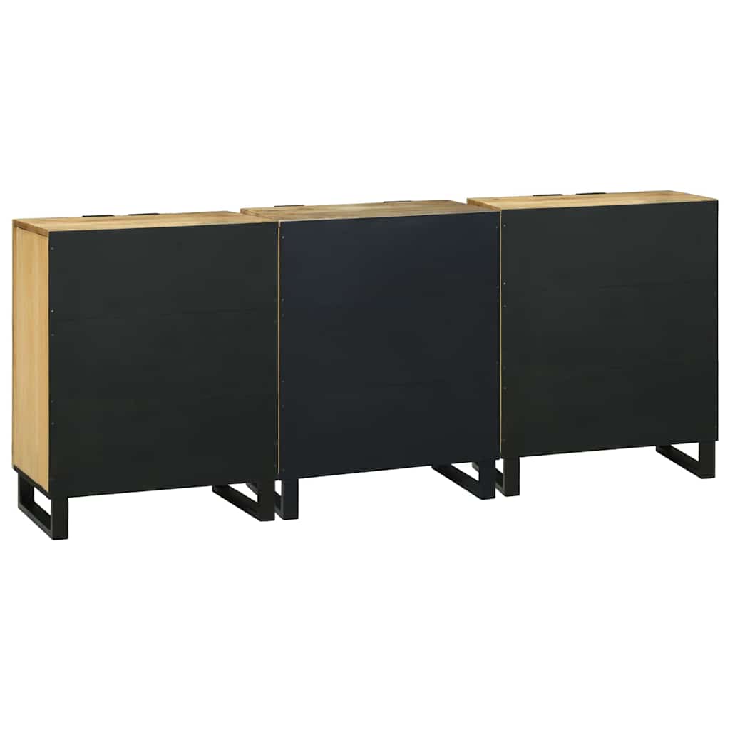 vidaXL Badkamermeubelset met lade met plank met opslag met de deur 3 pcs Bruin Medium Massief hout
