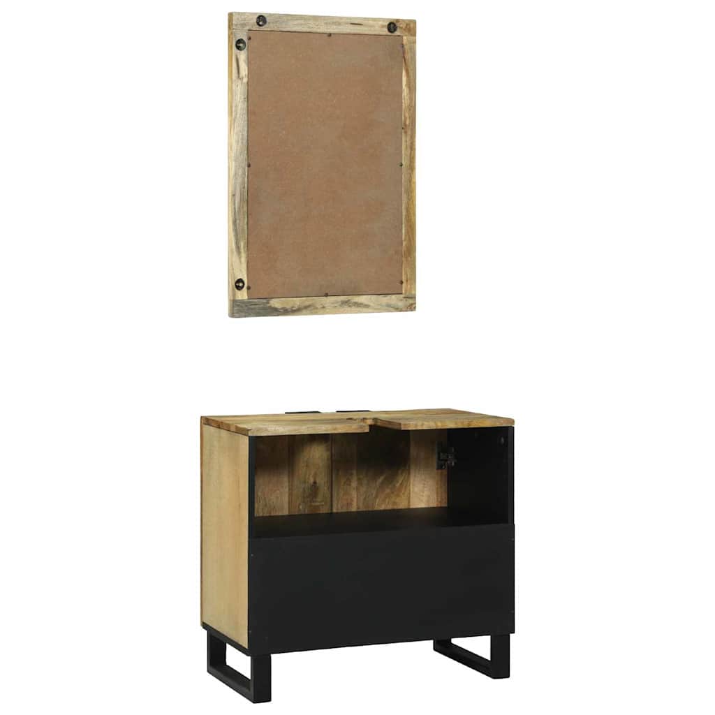 vidaXL Badkamermeubelset 2 pcs Bruin Standaard Massief Ruw Mango hout
