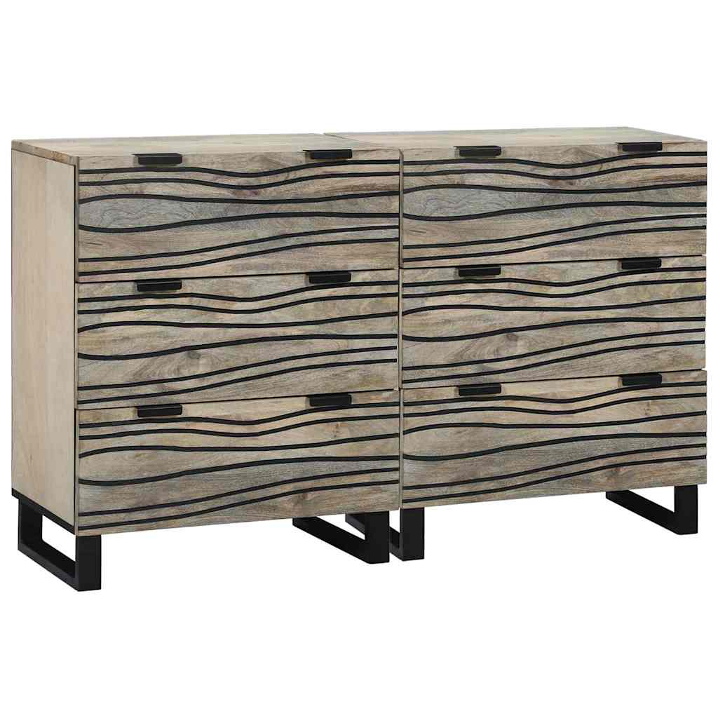 vidaXL Dressoirs met lade met opslag 2 pcs Bruin Medium Massief mango hout