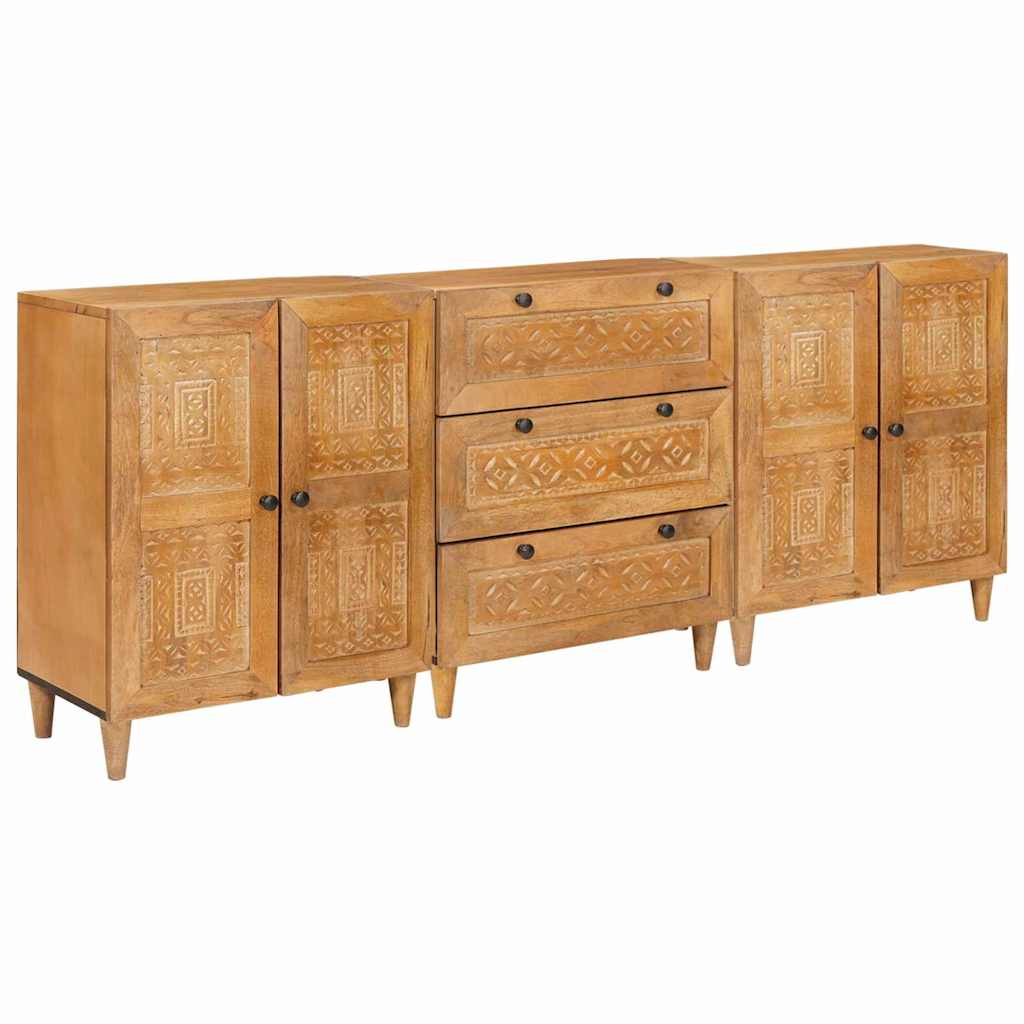 vidaXL Dressoir 3 pcs Bruin 60 x 33 x 75 cm massief mangohout