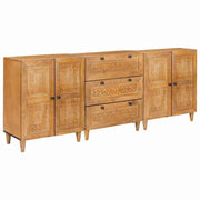 vidaXL Dressoir 3 pcs Bruin 60 x 33 x 75 cm massief mangohout