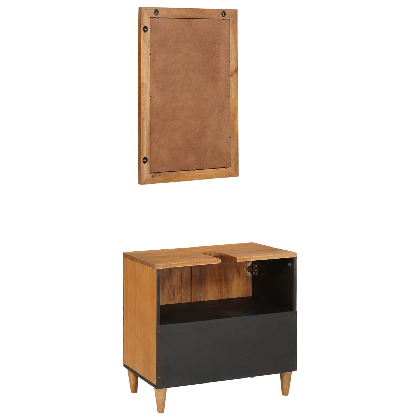 vidaXL Badkamermeubelset 2 pcs Bruin 62 x 33 x 58 cm massief mangohout