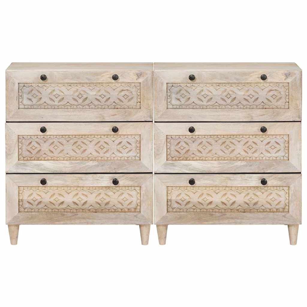 vidaXL Dressoir 2 pcs Bruin 60 x 33 x 75 cm massief mangohout