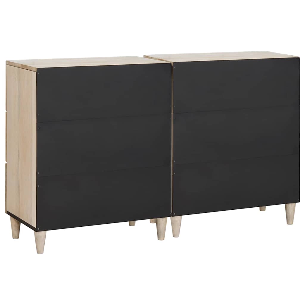 vidaXL Dressoir 2 pcs Bruin 60 x 33 x 75 cm massief mangohout