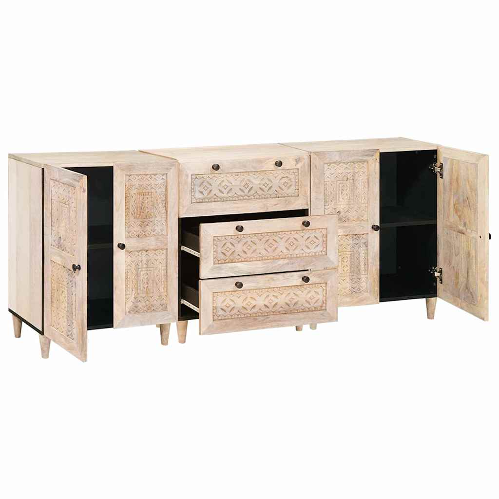vidaXL Dressoir 3 pcs Bruin 60 x 33 x 75 cm massief mangohout