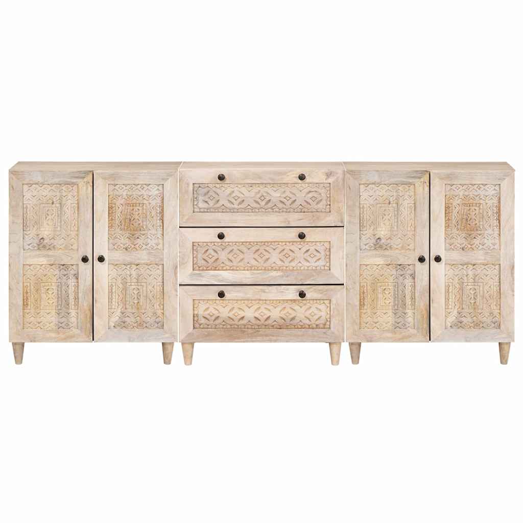 vidaXL Dressoir 3 pcs Bruin 60 x 33 x 75 cm massief mangohout