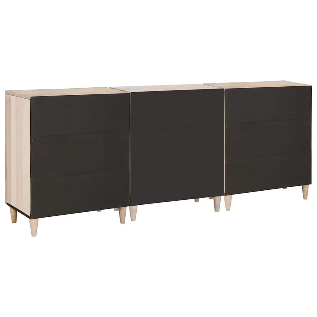 vidaXL Dressoir 3 pcs Bruin 60 x 33 x 75 cm massief mangohout