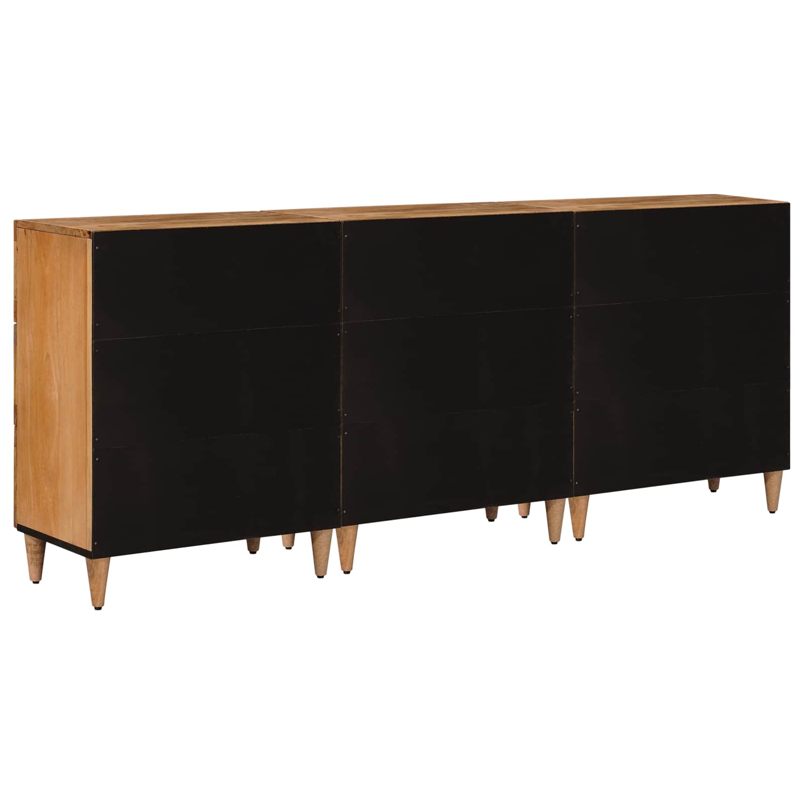 vidaXL Dressoir 3 pcs Walnotenhout Massief Mango Hout