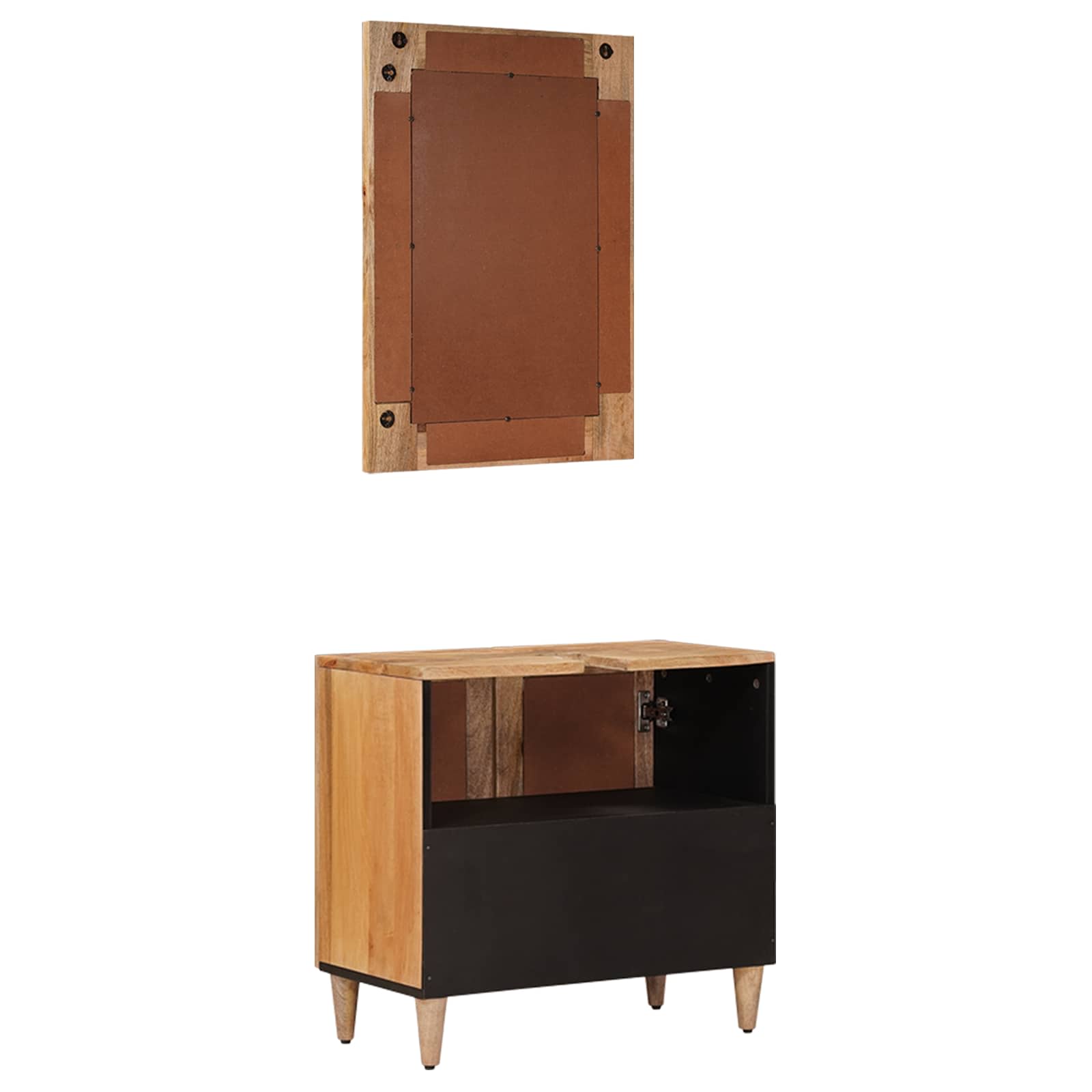 vidaXL Badkamermeubelset 2 pcs Walnotenhout Massief Mango Hout