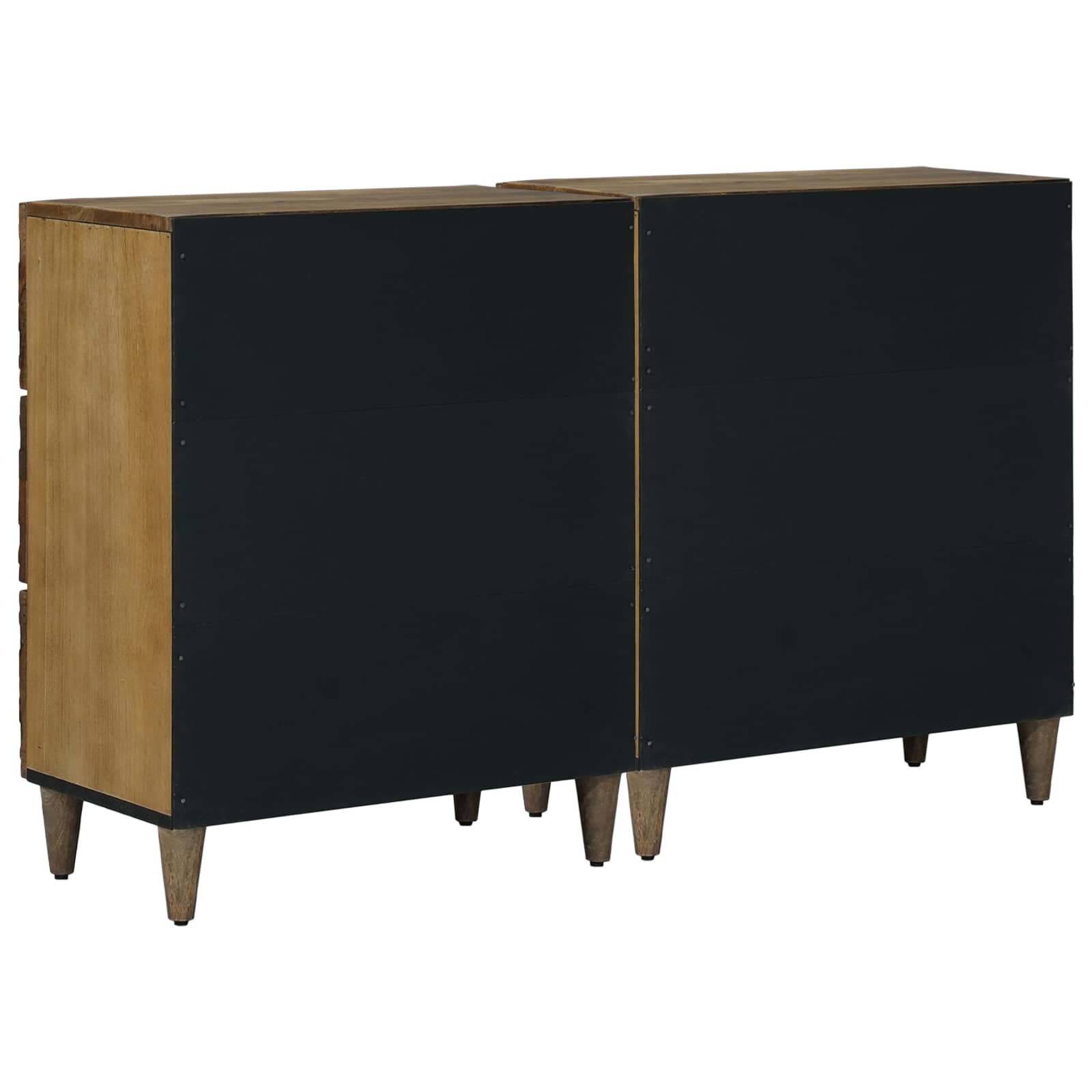 vidaXL Dressoir 2 pcs Wit 60 x 33,5 x 75 cm Massief Mango Hout