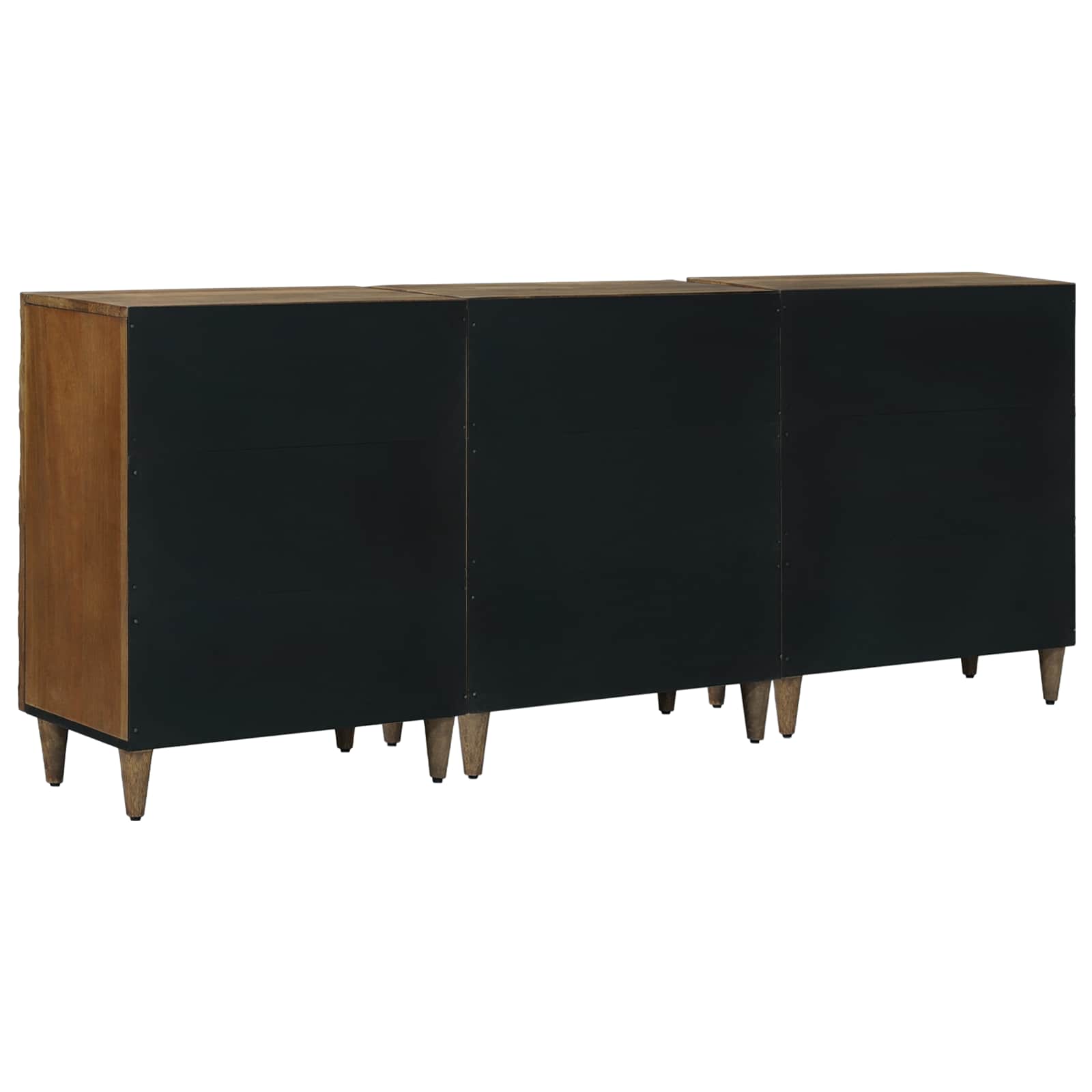vidaXL Dressoir 3 pcs Wit 60 x 33,5 x 75 cm Massief Mango Hout