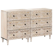 vidaXL Dressoir 2 pcs Wit 60 x 33,5 x 75 cm Massief Mango Hout