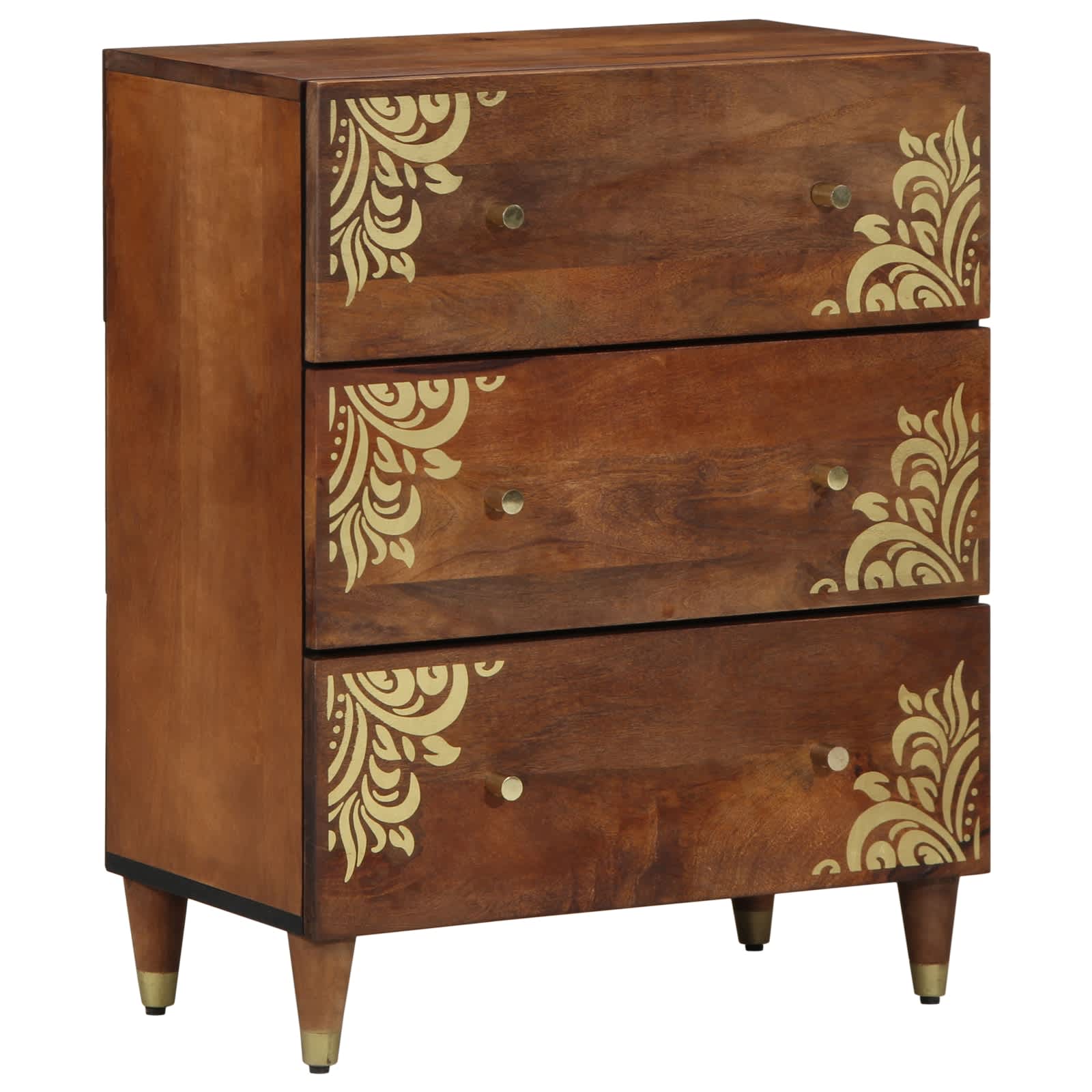 vidaXL Dressoirs 2 st Honingbruin 60x33.5x75 cm Massief Ruw Hout Mango
