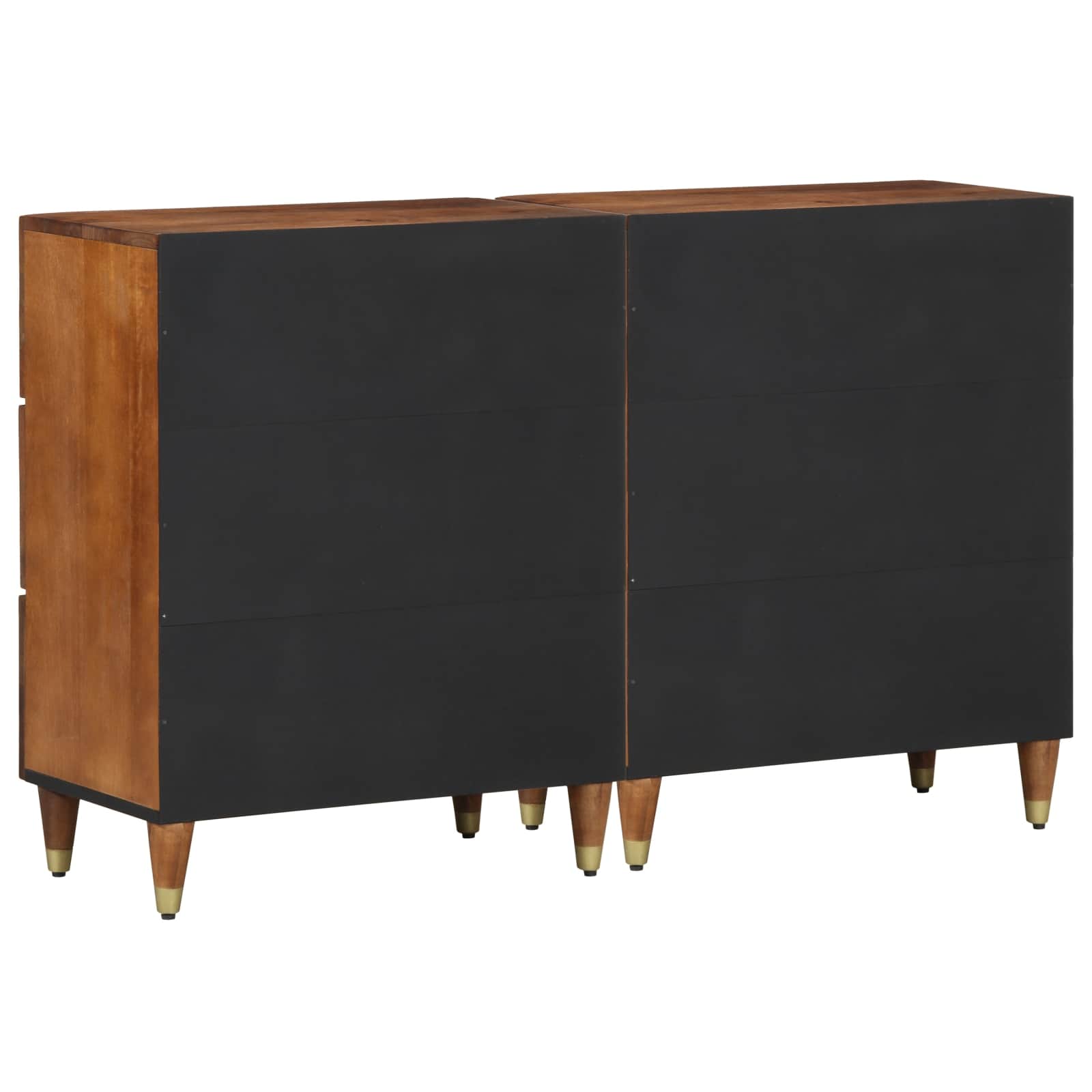 vidaXL Dressoirs 2 st Honingbruin 60x33.5x75 cm Massief Ruw Hout Mango