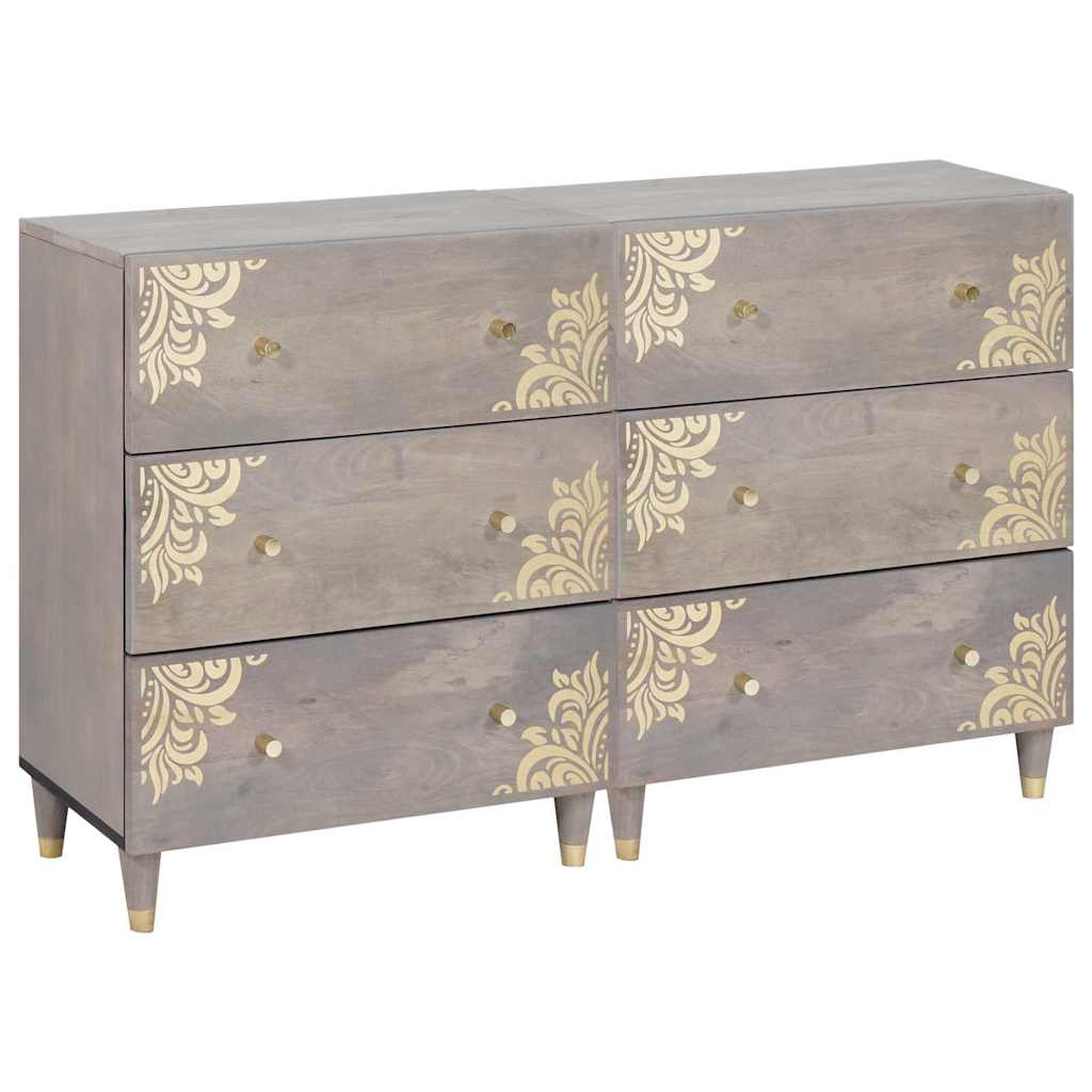 vidaXL Dressoirs 2 st Honingbruin 60x33.5x75 cm Massief Ruw Hout Mango