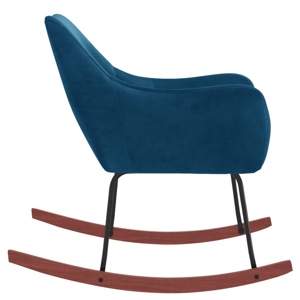vidaXL Schommelstoel fluweel blauw