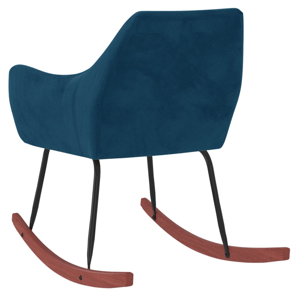 vidaXL Schommelstoel fluweel blauw