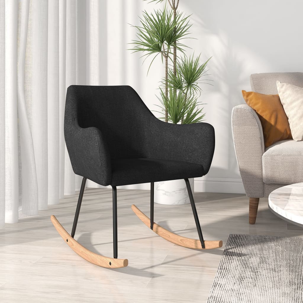 vidaXL Rocking Chair fabric brown