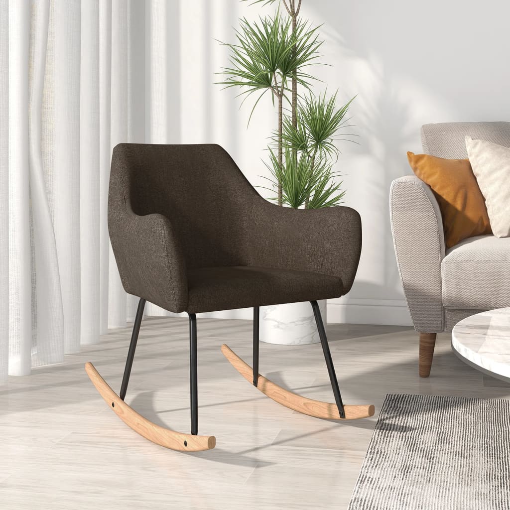 vidaXL Rocking Chair fabric brown