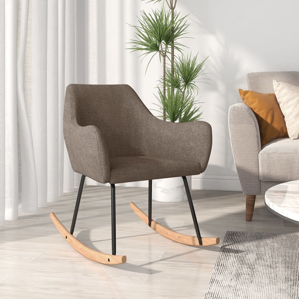 vidaXL Rocking Chair fabric brown
