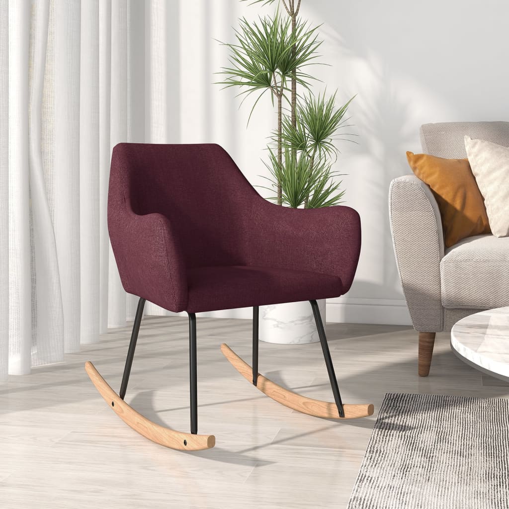 vidaXL Rocking Chair fabric brown