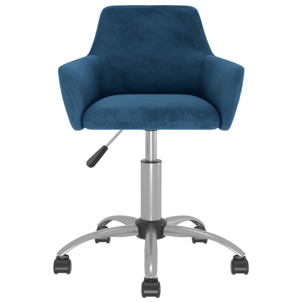 vidaXL Eetkamerstoel draaibaar fluweel blauw