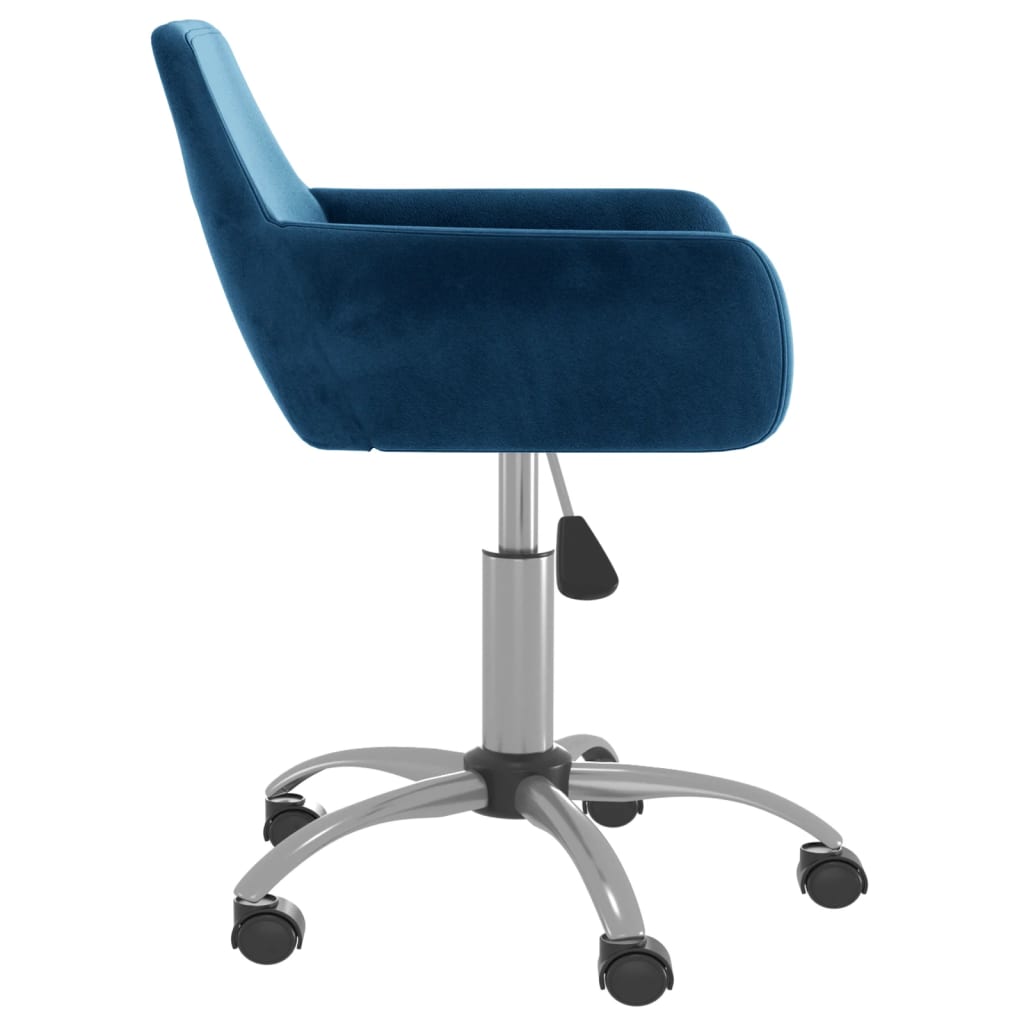 vidaXL Eetkamerstoel draaibaar fluweel blauw
