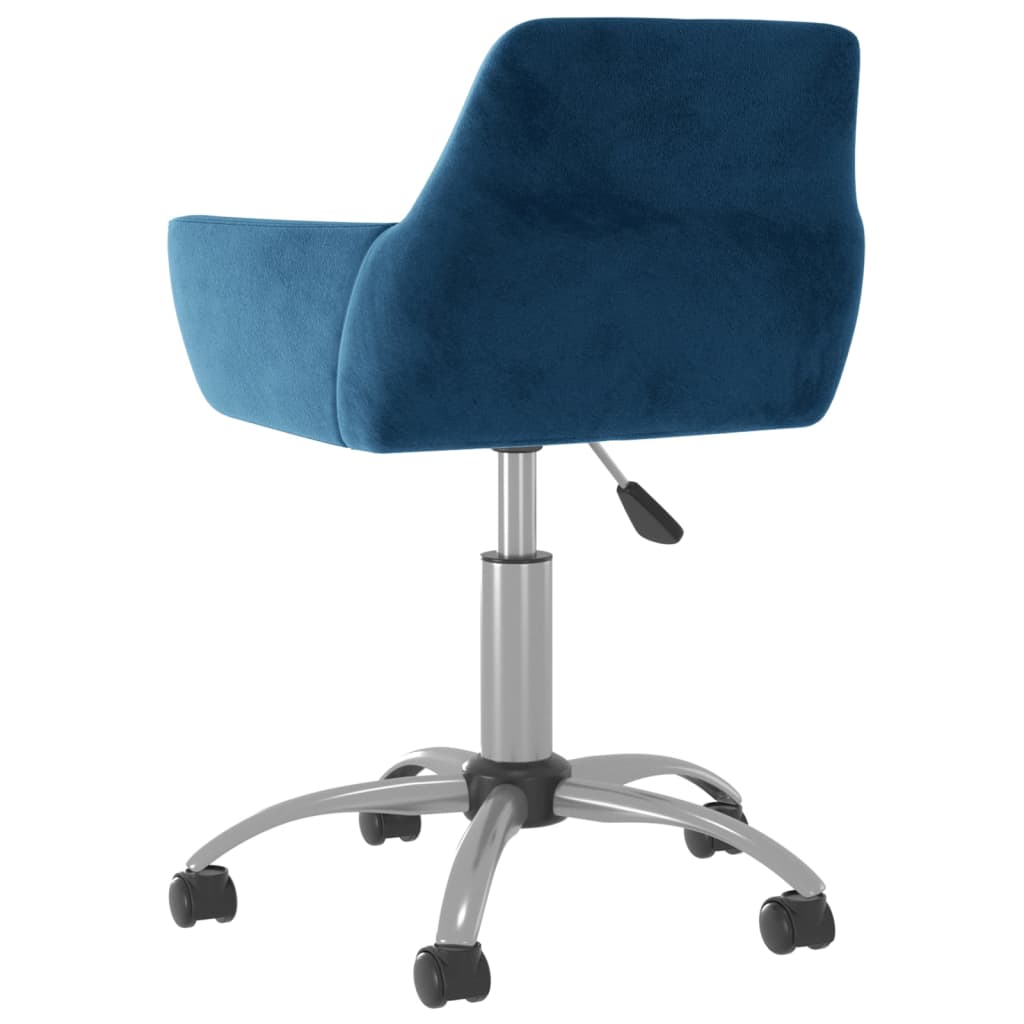vidaXL Eetkamerstoel draaibaar fluweel blauw