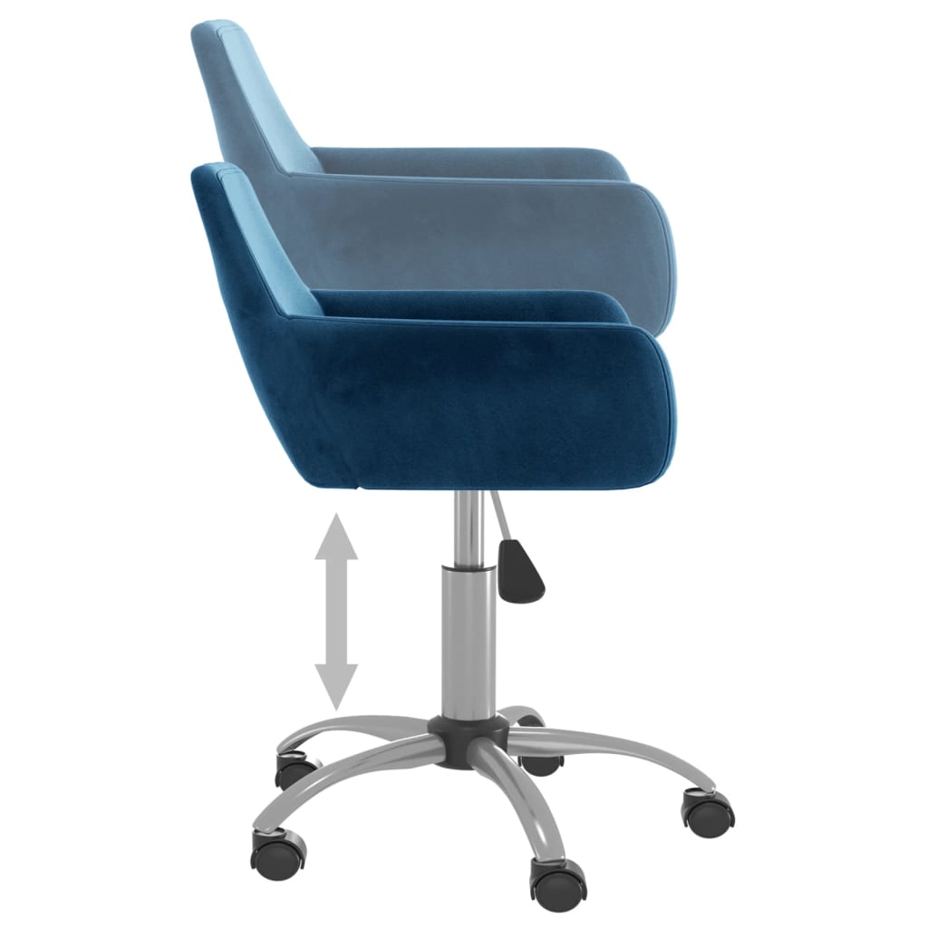 vidaXL Eetkamerstoel draaibaar fluweel blauw