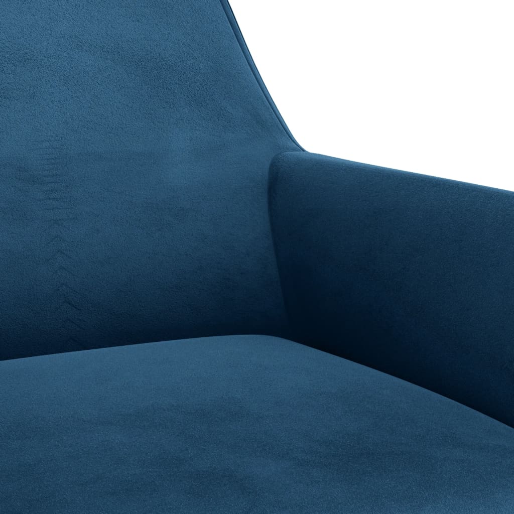 vidaXL Eetkamerstoel draaibaar fluweel blauw