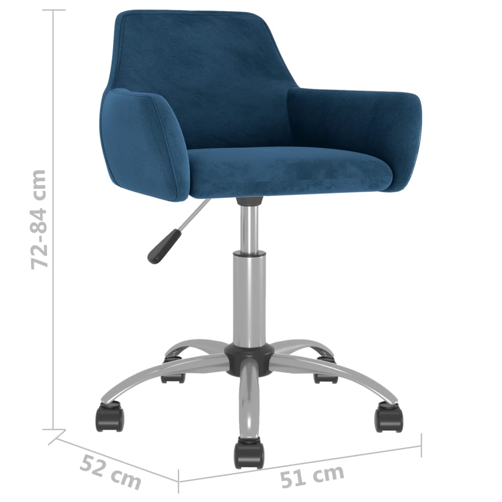 vidaXL Eetkamerstoel draaibaar fluweel blauw
