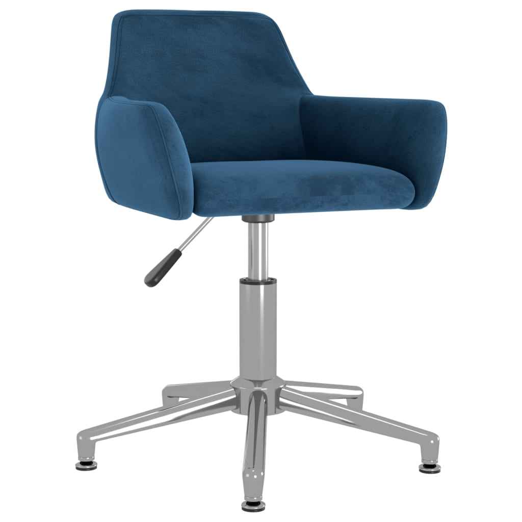 vidaXL Eetkamerstoel draaibaar fluweel blauw