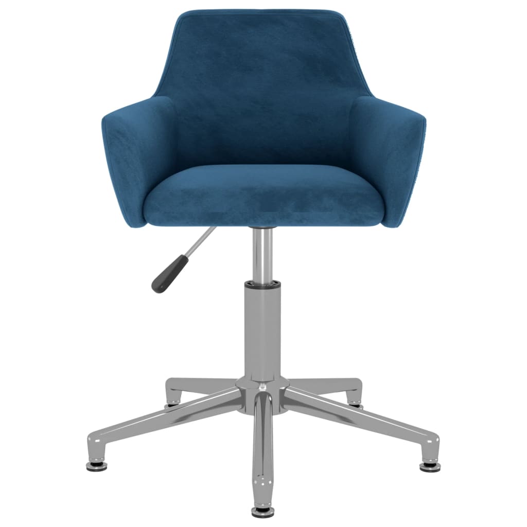 vidaXL Eetkamerstoel draaibaar fluweel blauw