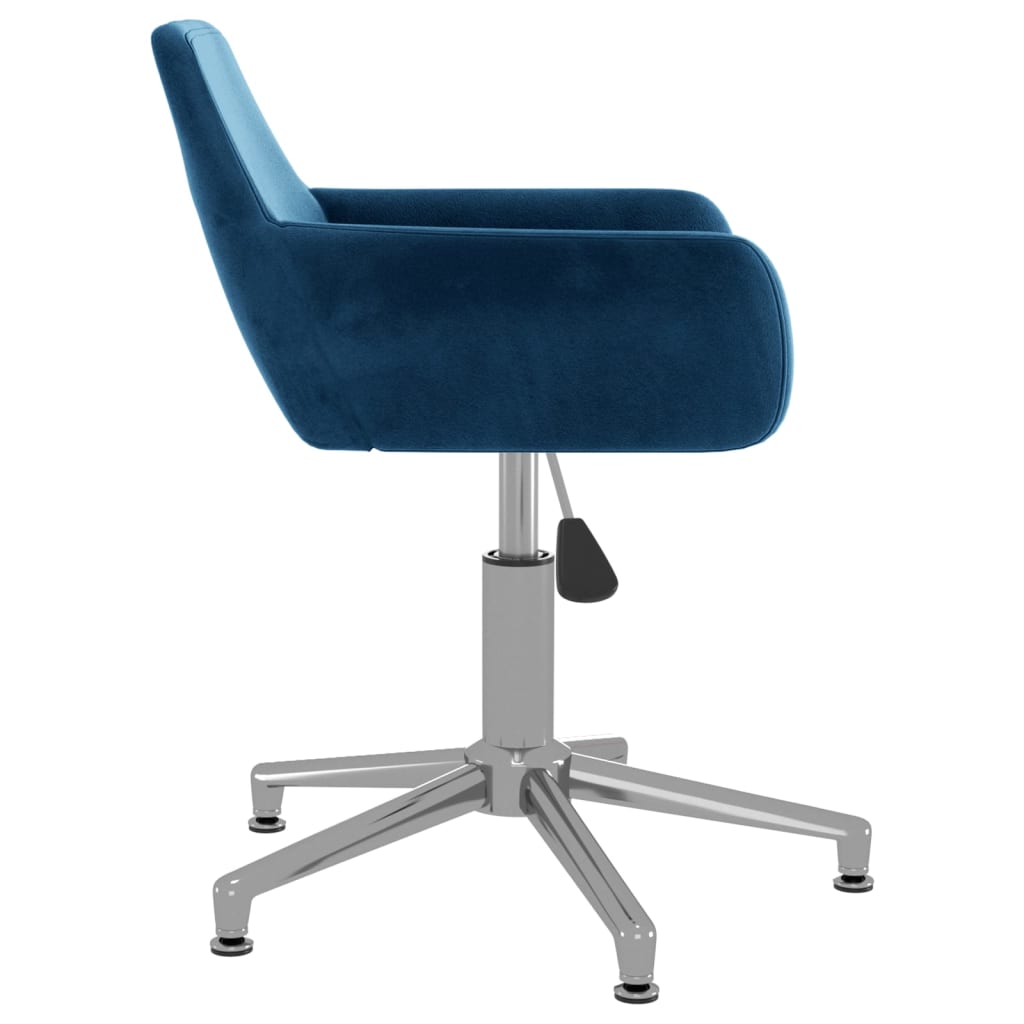 vidaXL Eetkamerstoel draaibaar fluweel blauw