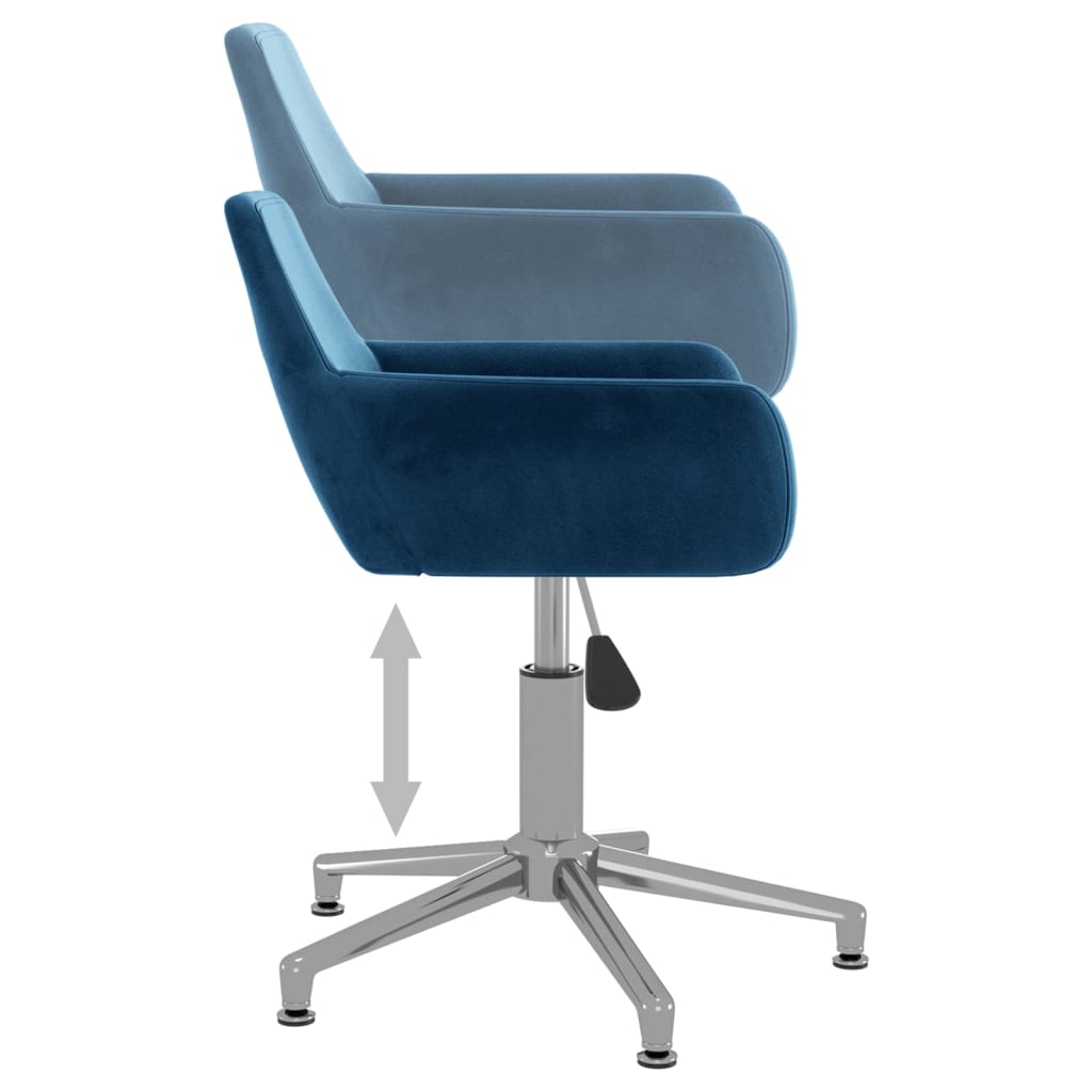 vidaXL Eetkamerstoel draaibaar fluweel blauw
