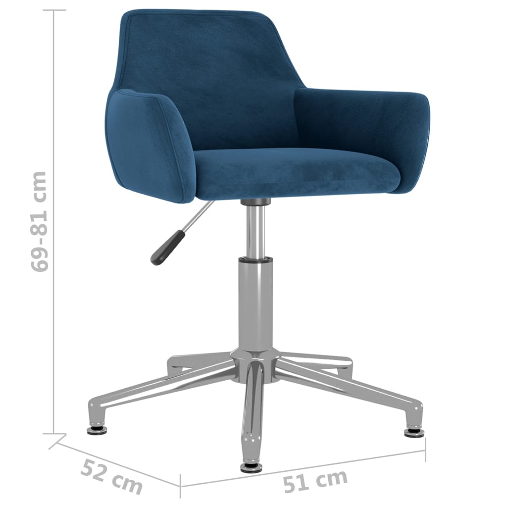 vidaXL Eetkamerstoel draaibaar fluweel blauw