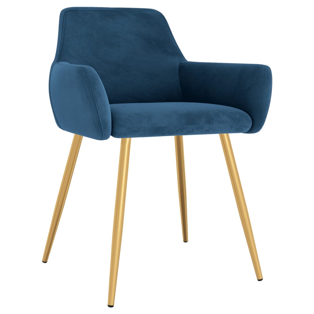 vidaXL Eetkamerstoelen 2 st fluweel blauw