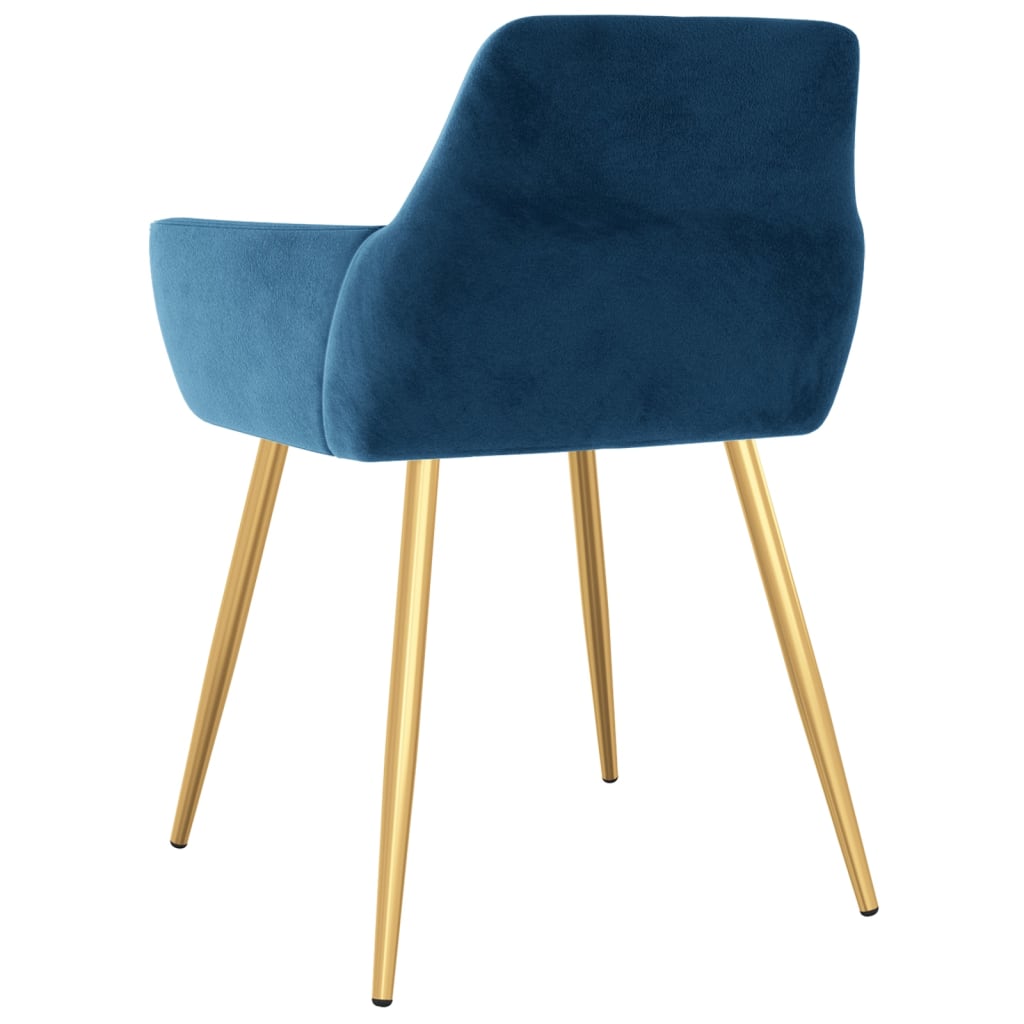 vidaXL Eetkamerstoelen 2 st fluweel blauw